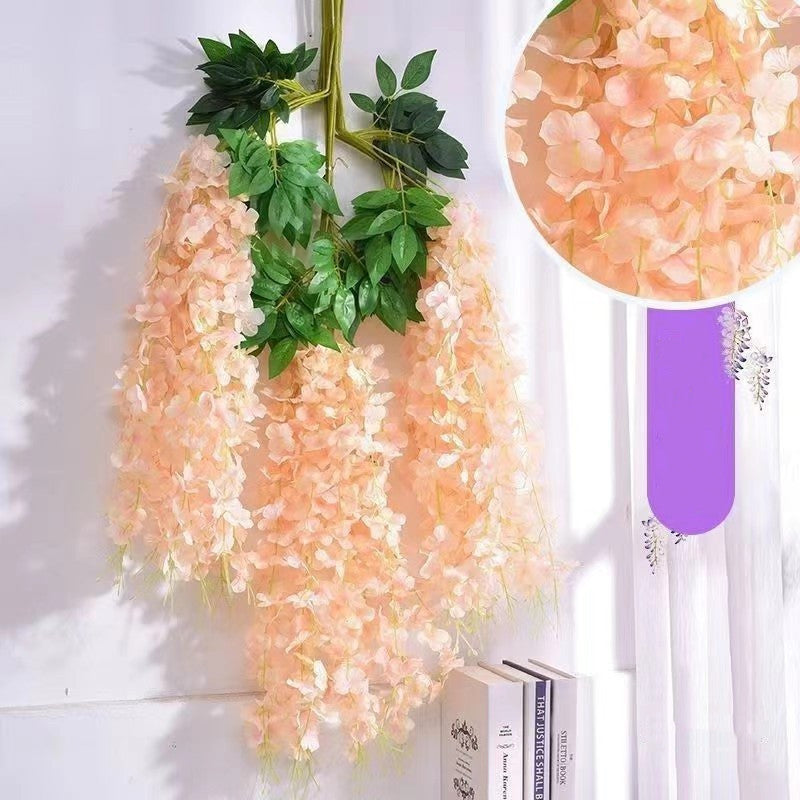 Künstliche Glyzinien-Girlande 12 Stück Blütenreben für Outdoor Deko, Hof & Garten