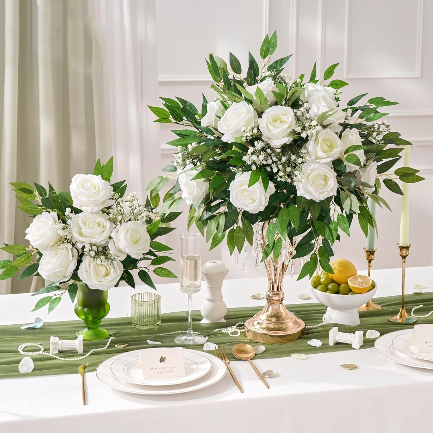 Künstliche Pflanzen Grüne Blätter Deko für Hochzeits- und Heimdekoration