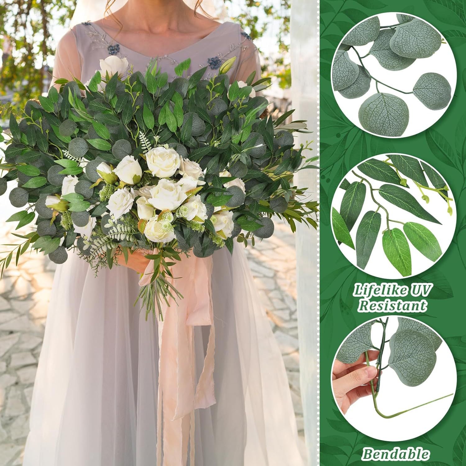 Künstliche Pflanzen Grüne Blätter Deko für Hochzeits- und Heimdekoration