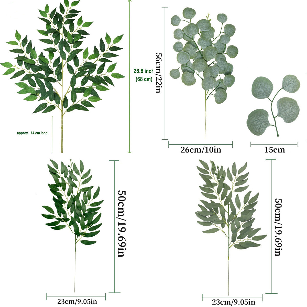 Künstliche Pflanzen Grüne Blätter Deko für Hochzeits- und Heimdekoration
