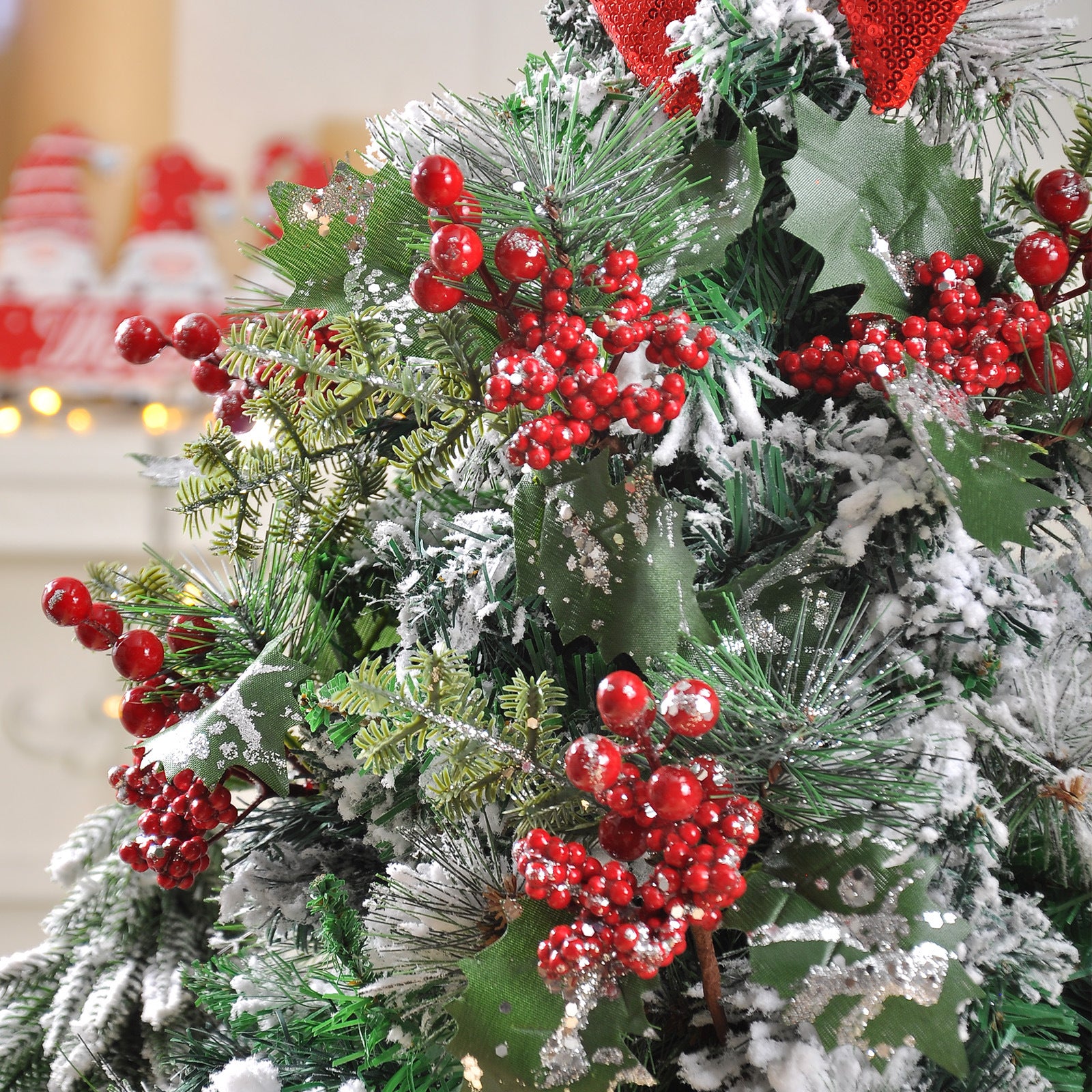 23 Modelle Künstliche Weihnachts-Kiefernnüsse & Beerensteckzweige – Rote & Weiße Beeren, Kiefernnüsse für Weihnachtsbaum, Kränze & Festliche Deko