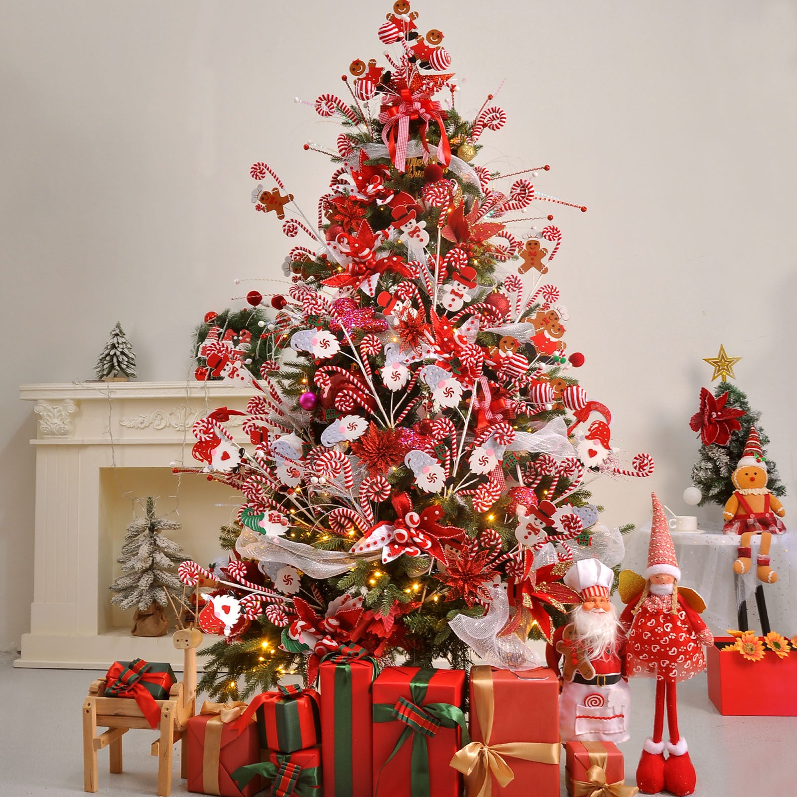 23 Modelle Künstliche Weihnachts-Kiefernnüsse & Beerensteckzweige – Rote & Weiße Beeren, Kiefernnüsse für Weihnachtsbaum, Kränze & Festliche Deko