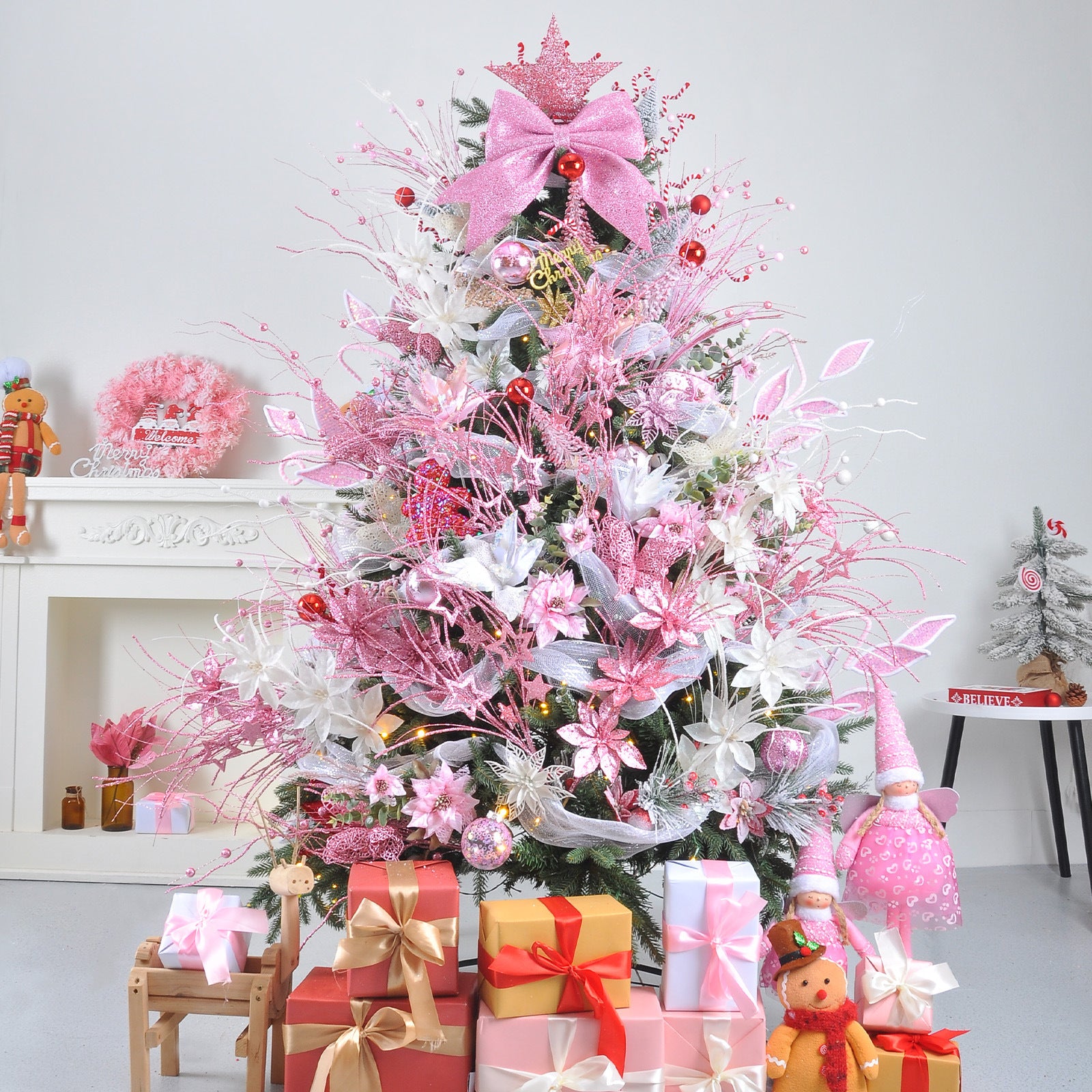 23 Modelle Künstliche Weihnachts-Kiefernnüsse & Beerensteckzweige – Rote & Weiße Beeren, Kiefernnüsse für Weihnachtsbaum, Kränze & Festliche Deko