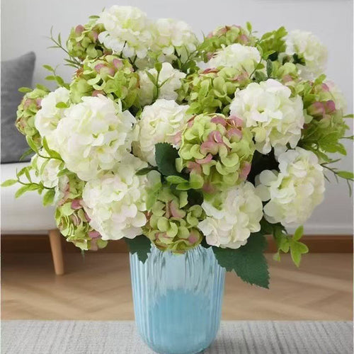 35 cm Künstliche Hortensienstrauß im Herbstton - Faux Flower-Bouquet Dekoration für zu Hause, Braut Hochzeit, Party