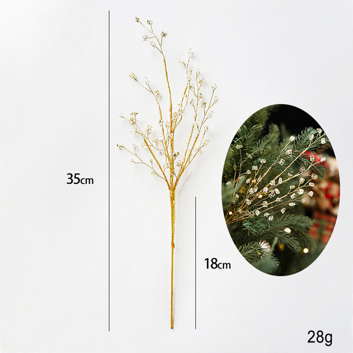 35 cm Künstliche Kristalläste – Weihnachtsdekoration für Weihnachtsbäume & Festlichkeiten