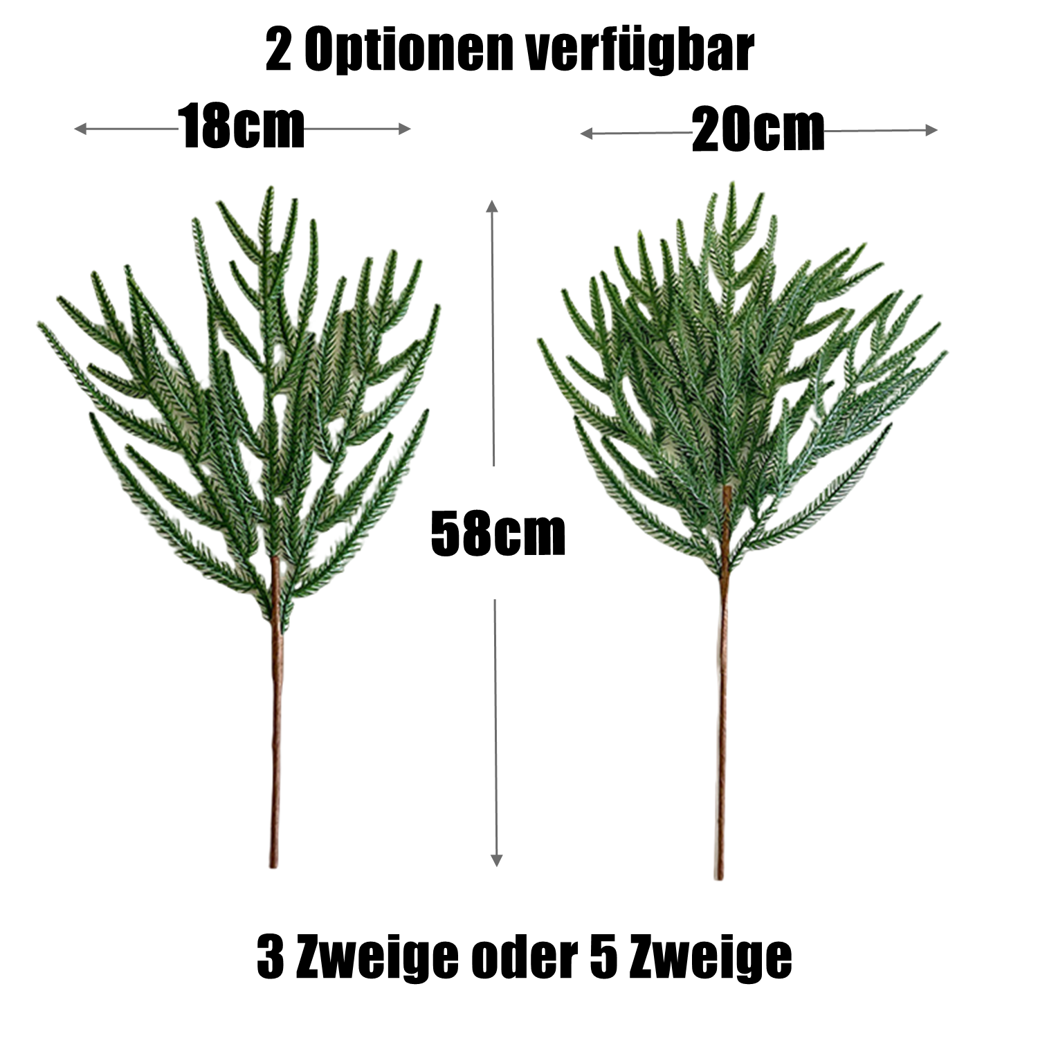 58 cm Künstliche Norfolkkiefernadeln – Für Weihnachten DIY: Kränze, Tischläufer oder Weihnachtsbaumdekoration