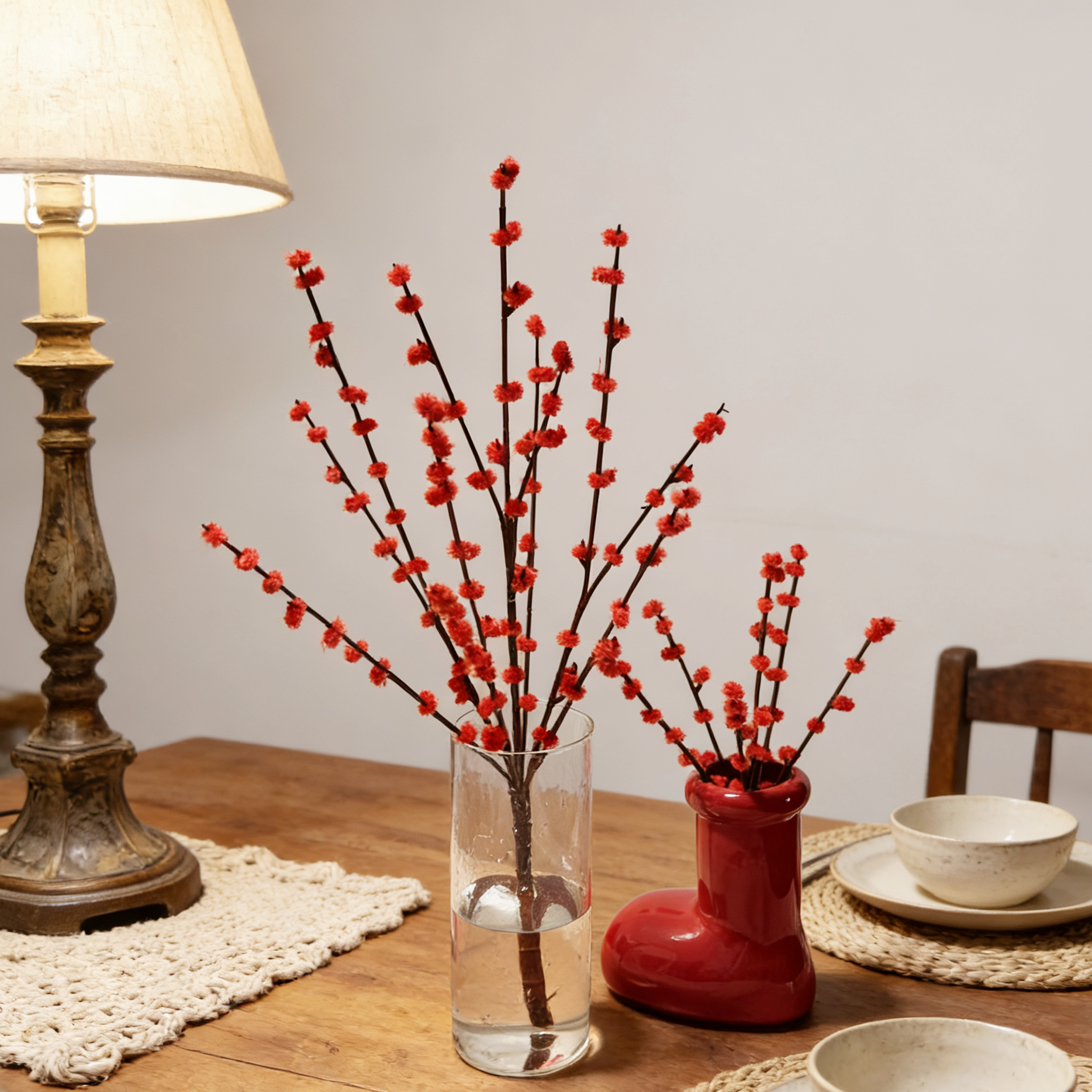 Künstliche Rote Weidenzweige für Festivals, Heimdekorationen und Hochzeiten