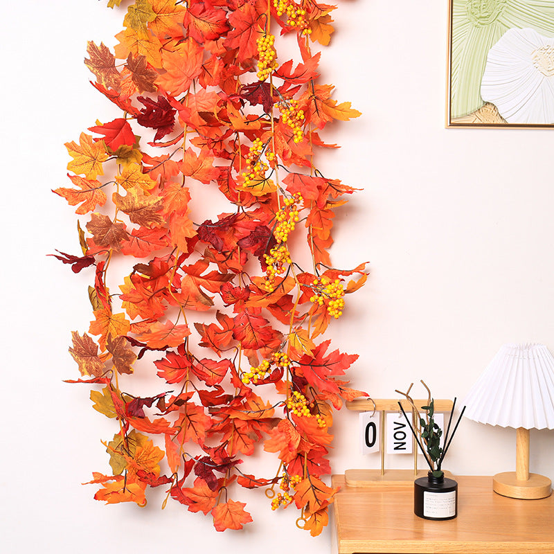 Großhandel Künstliche Ahornblatt-Lianen - Scheinbaumblätter für Schaufensterdekoration, Herbst, Halloween & Freizeitpark-Einrichtung - Nachgebildete Lianen
