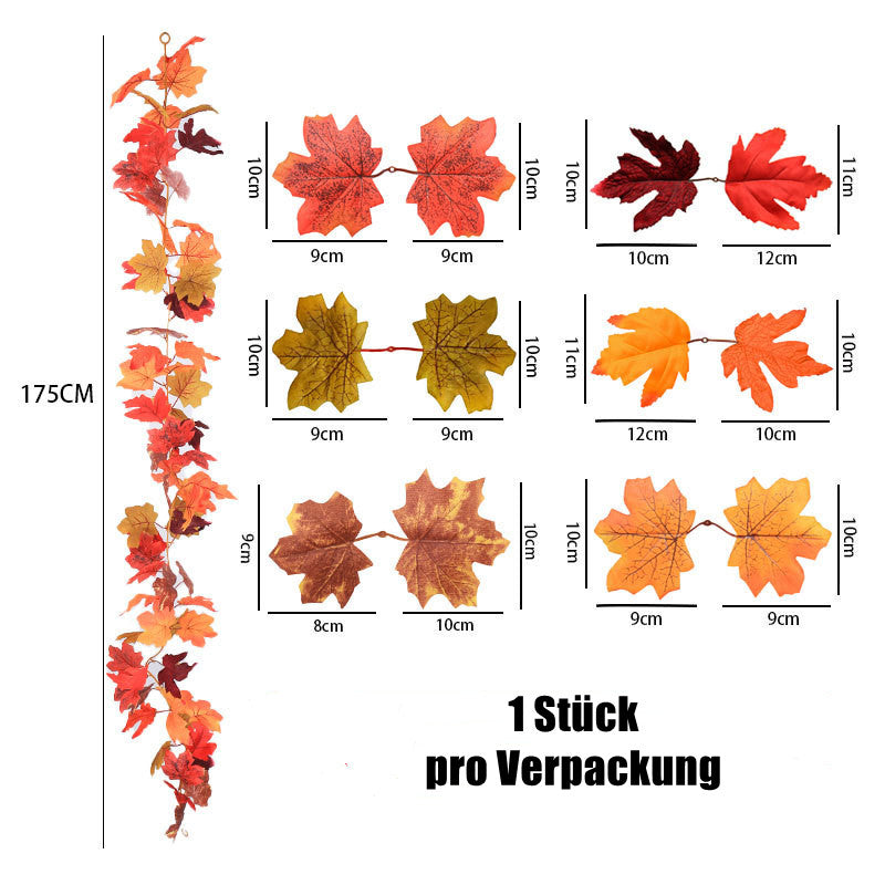 Großhandel Künstliche Ahornblatt-Lianen - Scheinbaumblätter für Schaufensterdekoration, Herbst, Halloween & Freizeitpark-Einrichtung - Nachgebildete Lianen
