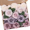 Blumenkasten-Schaum-PE-Rosen (25 Stück pro Packung) mit Stängel und Sockel - Simulationsblumen Ideal für DIY-Blumenarrangements, Hochzeitsdekoration und Partydekoration