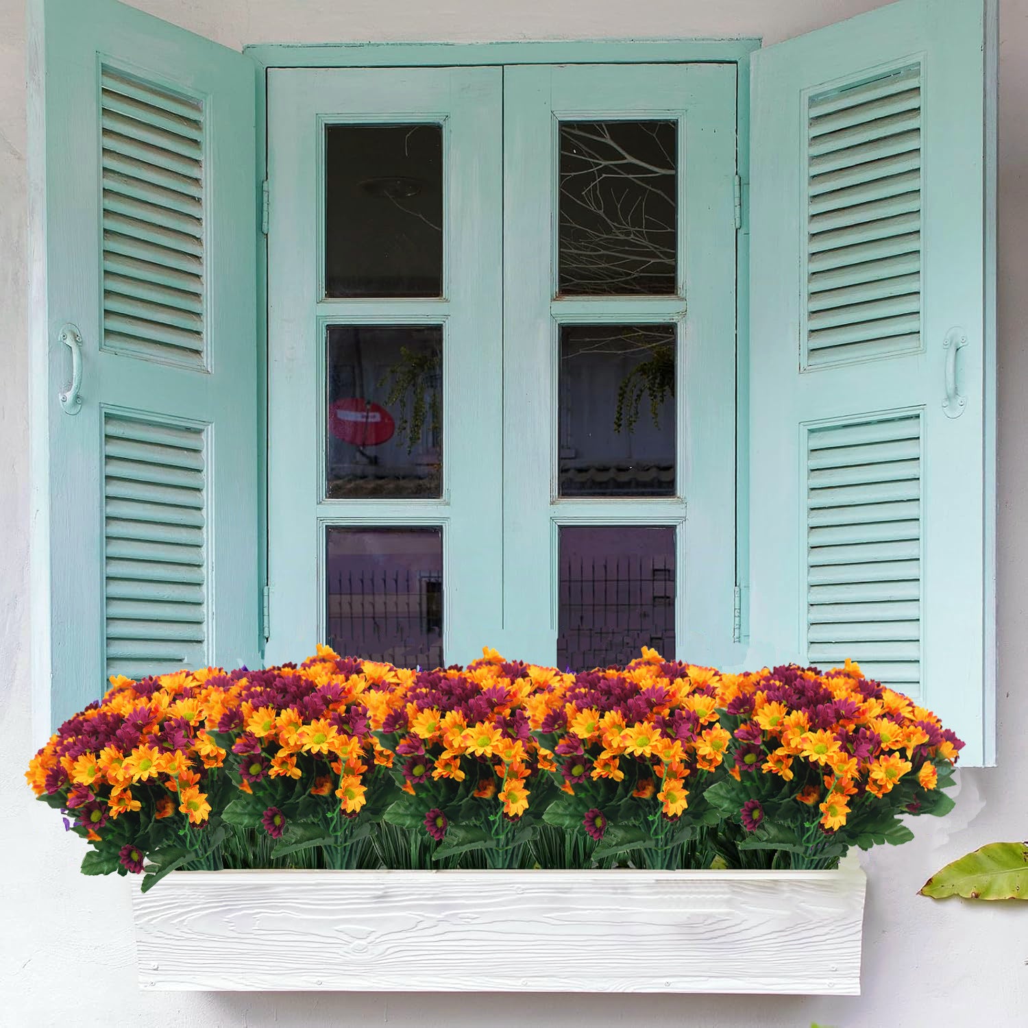 12 Bündel künstliche Gänseblümchen für Draußen: Sommer- und Herbstdekoration – UV-beständige künstliche Künstliche Marguerite Blumen für Pflanzenkästen, Haustür, Zuhause, Innenbereich und Vorhalle