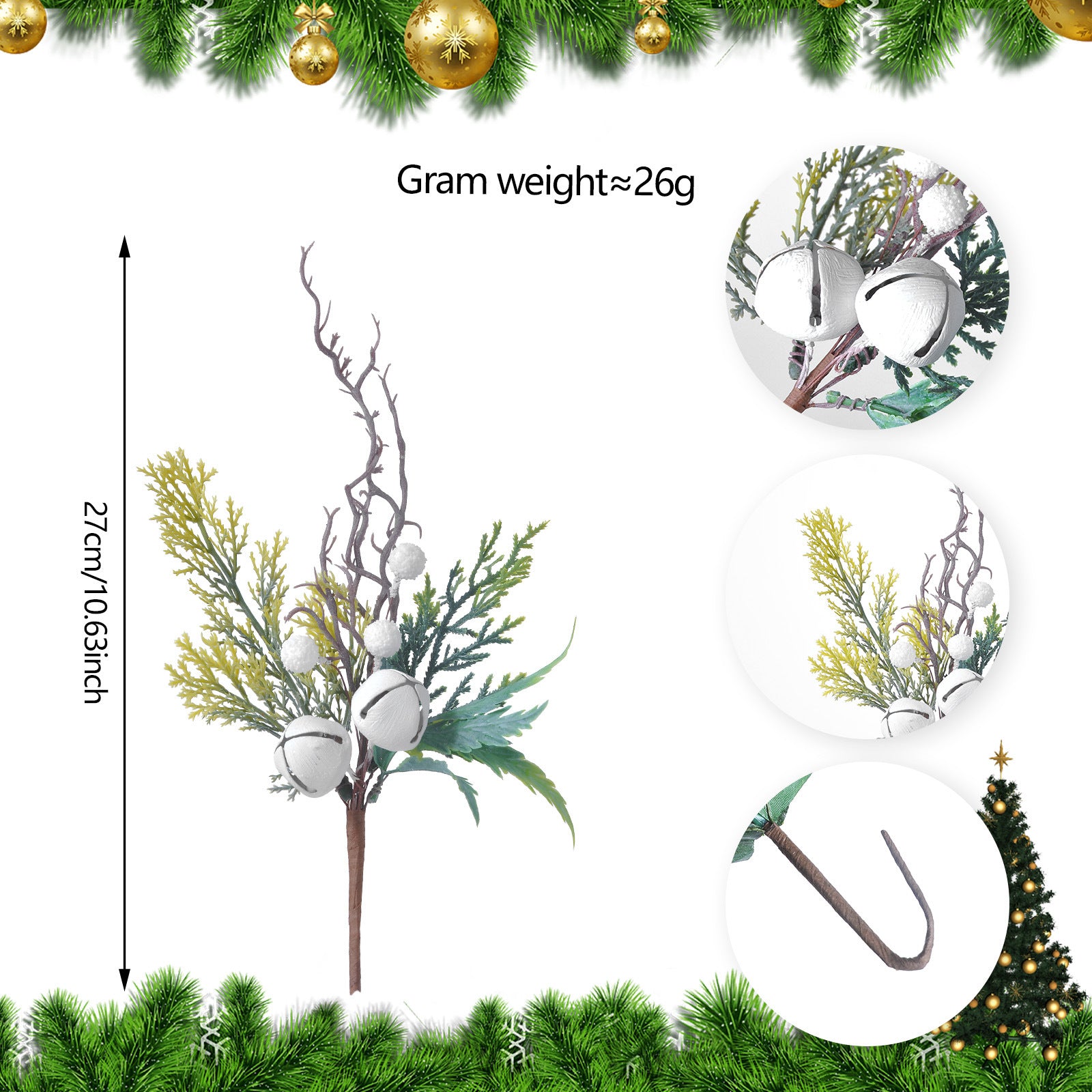 23 Modelle Künstliche Weihnachts-Kiefernnüsse & Beerensteckzweige – Rote & Weiße Beeren, Kiefernnüsse für Weihnachtsbaum, Kränze & Festliche Deko