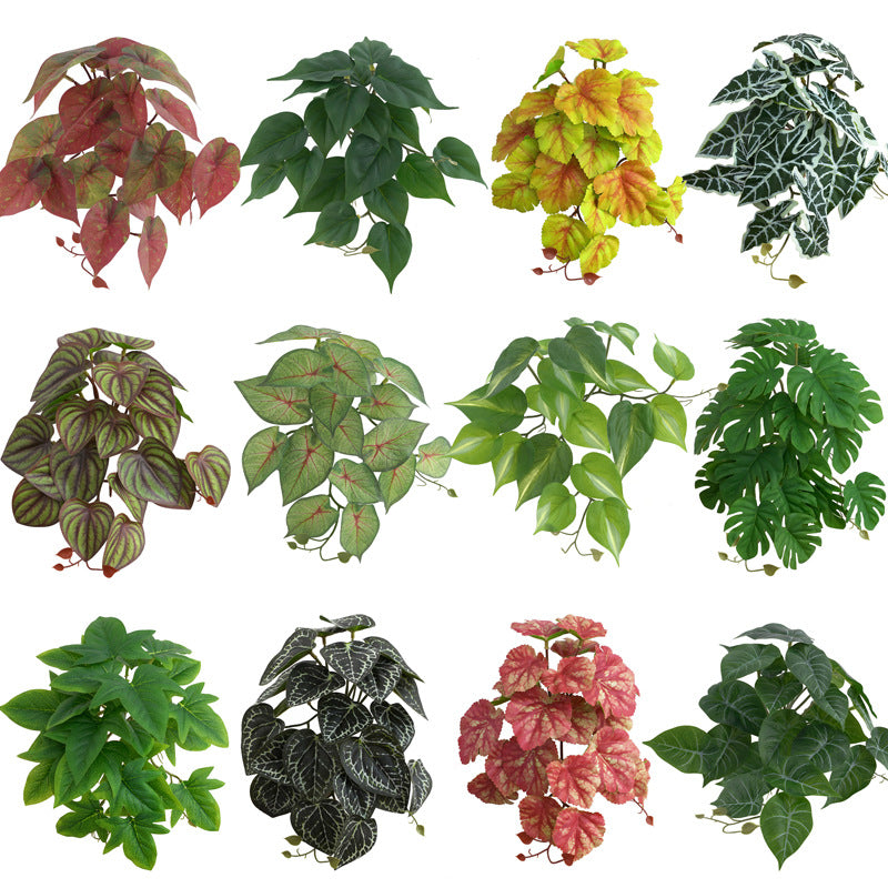 19 Sorten Mini künstliche Pflanzen für Wohnzimmer, Schlafzimmer, Büro, pflegeleichte Kunstpflanze