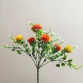 Restposten 35 cm Künstlicher Orange‑gelb Chrysanthemen-Strauß UV-beständig & wetterfest für außen