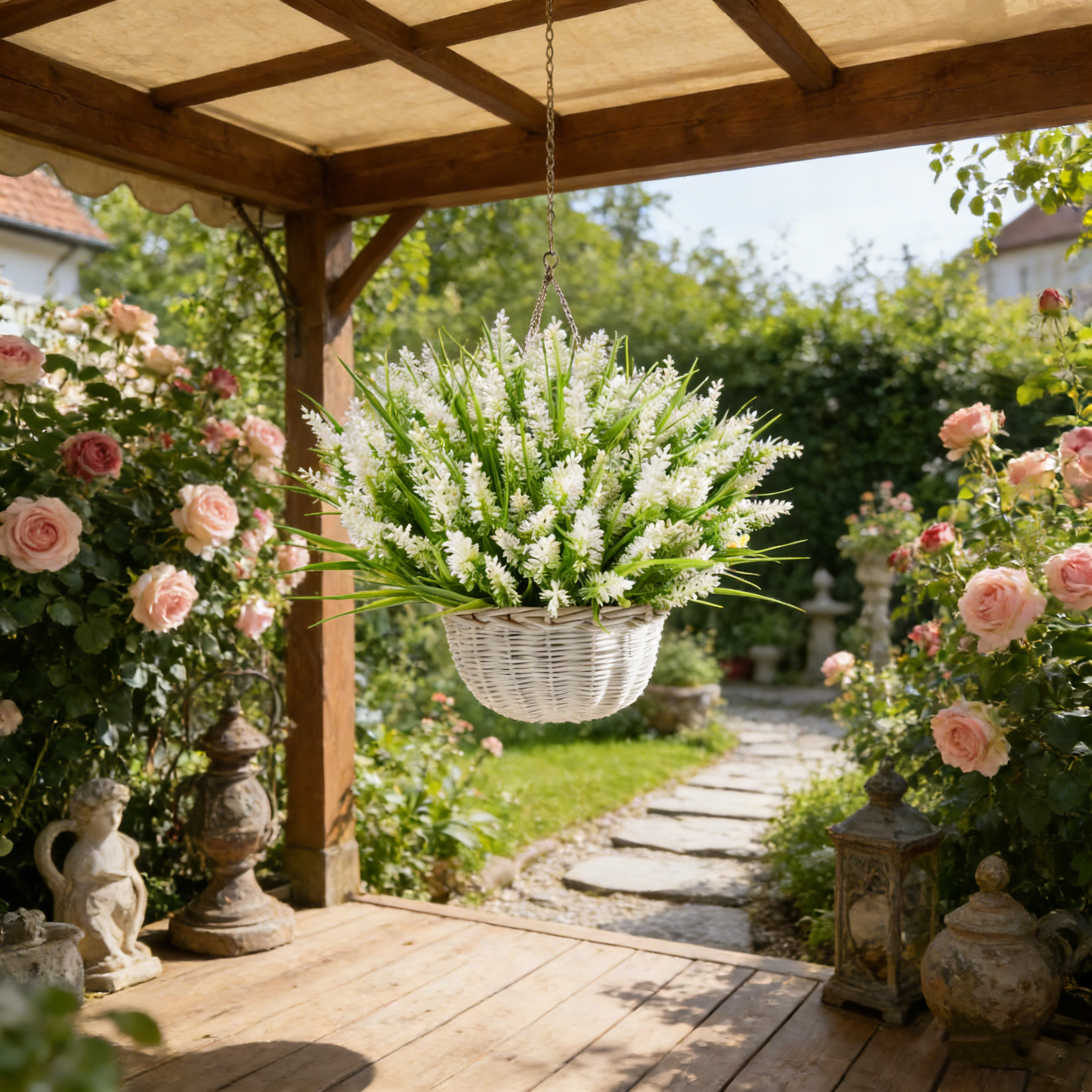 12er Bund Künstlicher Lavendel wetterfest & UV-beständig – für Balkon, Garten & Terrasse – Kunstblumen wie echt
