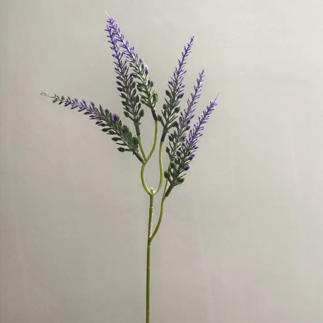 Restposten 35 cm Künstlicher Lavendelzweig – Beflockter Kunst-Lavendel aus Kunststoff