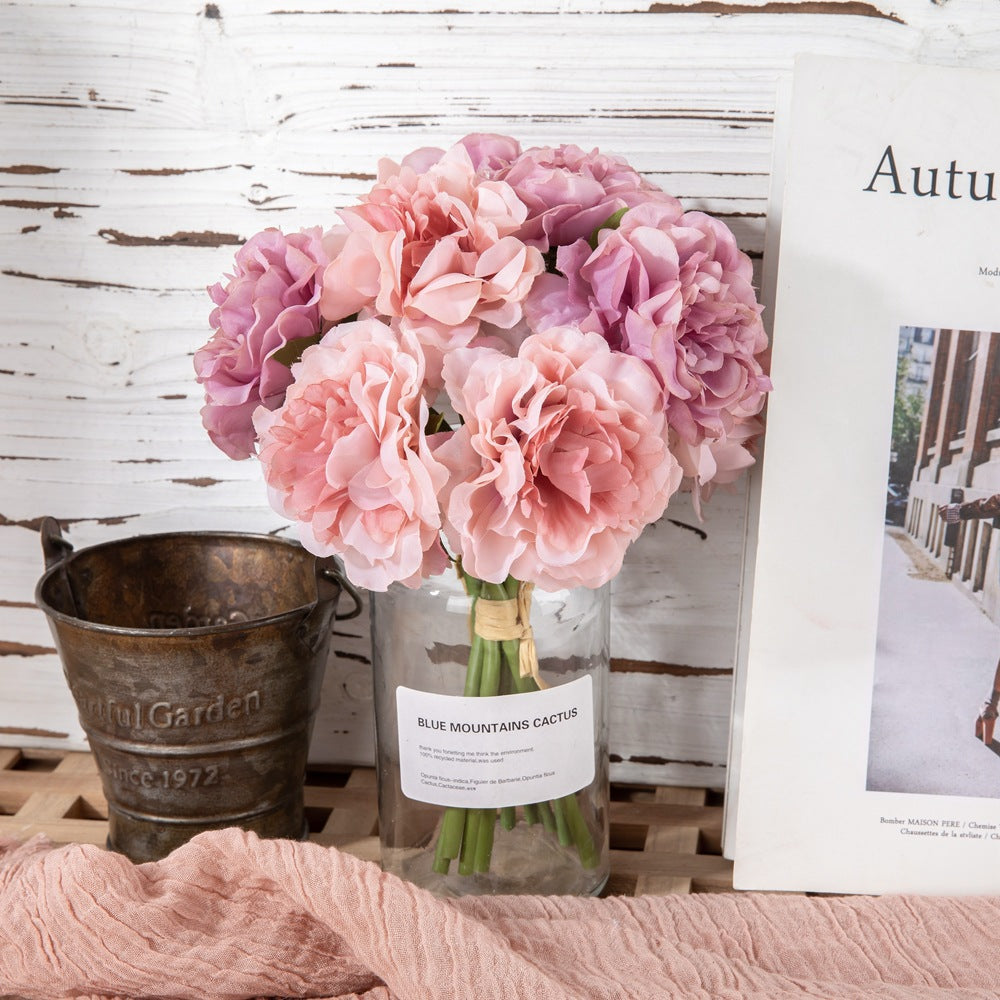 26cm Künstlicher Pfingstrosenstrauß für Hochzeiten, DIY-Hochzeitsdekoration