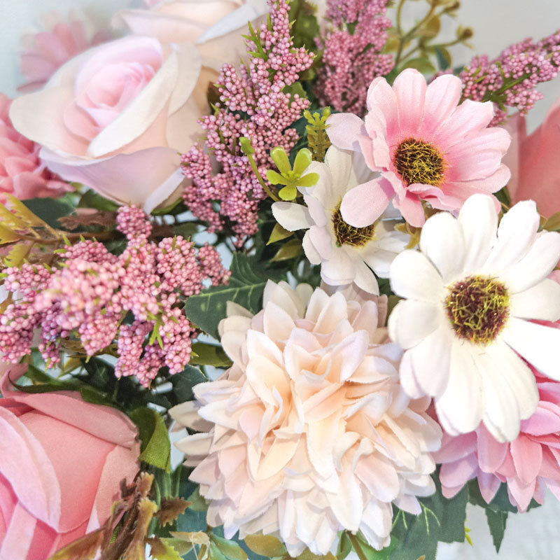 34 cm künstlicher Rosen- und Chrysanthemenstrauß – für Herbst- und Winter-Wohnraumdekoration