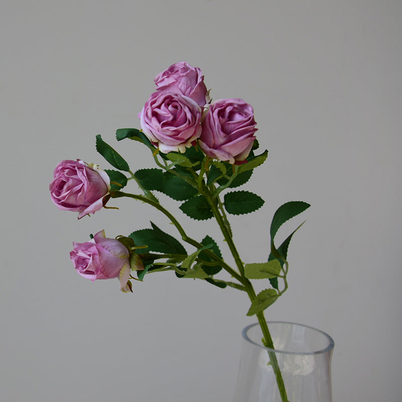 43 cm Lebensechte künstliche Mini-Rosen mit verbrannten Rändern: Heim- & Hochzeitsdekoration & DIY