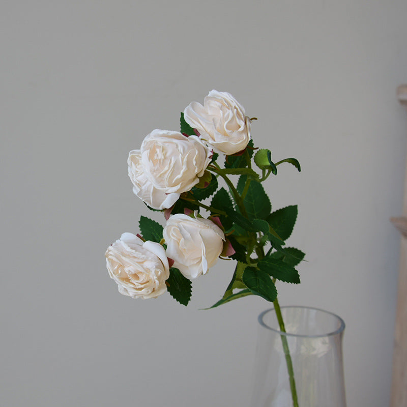 43 cm Lebensechte künstliche Mini-Rosen mit verbrannten Rändern: Heim- & Hochzeitsdekoration & DIY