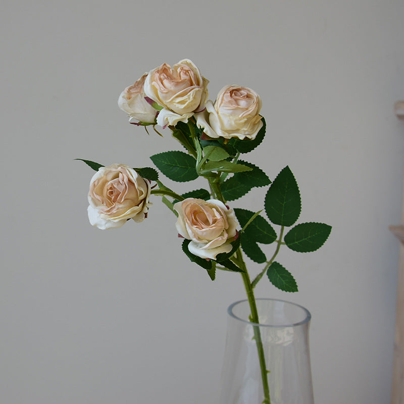 43 cm Lebensechte künstliche Mini-Rosen mit verbrannten Rändern: Heim- & Hochzeitsdekoration & DIY