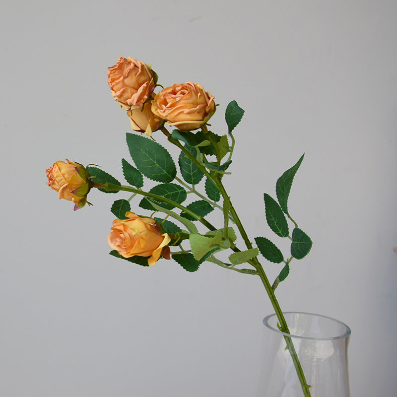 43 cm Lebensechte künstliche Mini-Rosen mit verbrannten Rändern: Heim- & Hochzeitsdekoration & DIY