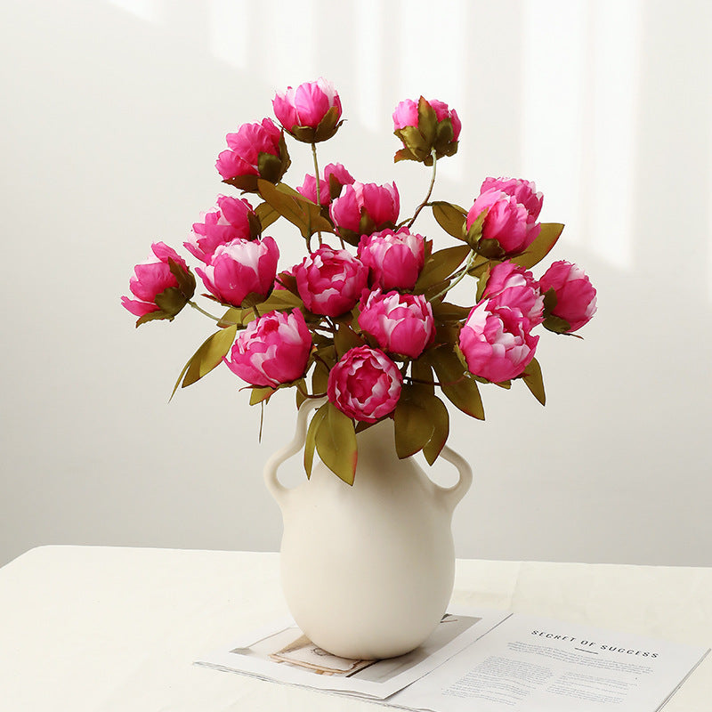 Künstliche Pfingstrose, 4 Blüten, Seidenblumen-Busch, 73 cm, für Hochzeit, Dekoration, Gewerbe, Innen & Außen