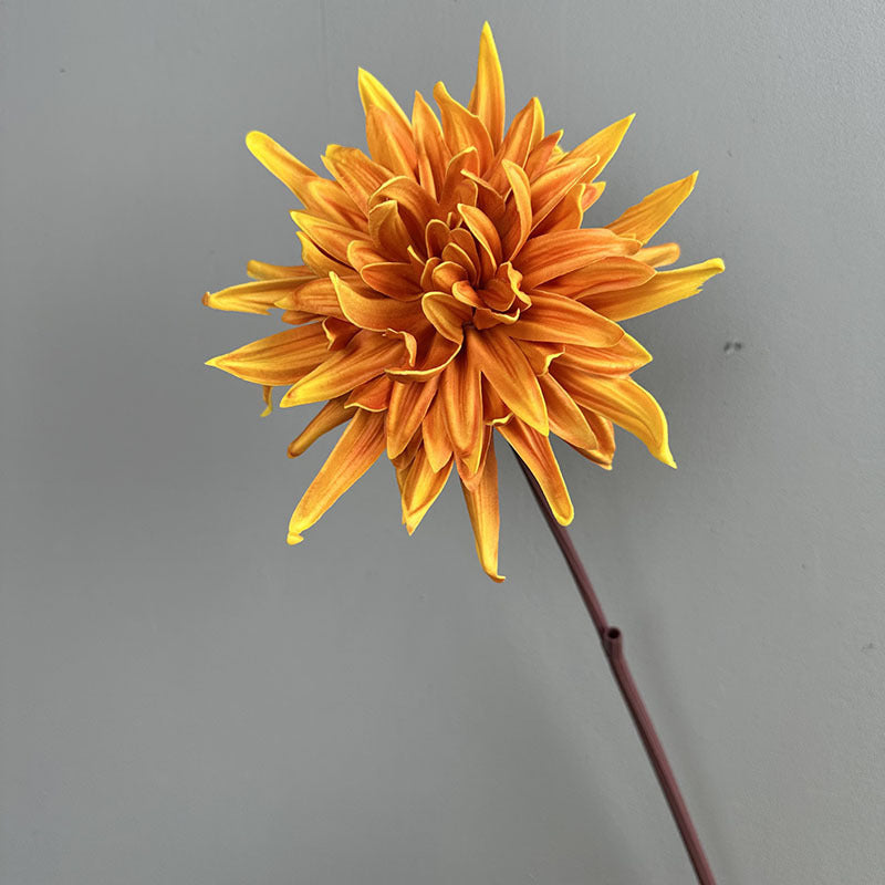 Künstliche Chrysantheme aus PU, einzelner Stiel mit 20 cm Blüte, 62 cm hoch, für Hochzeiten, Büro und Innendekoration
