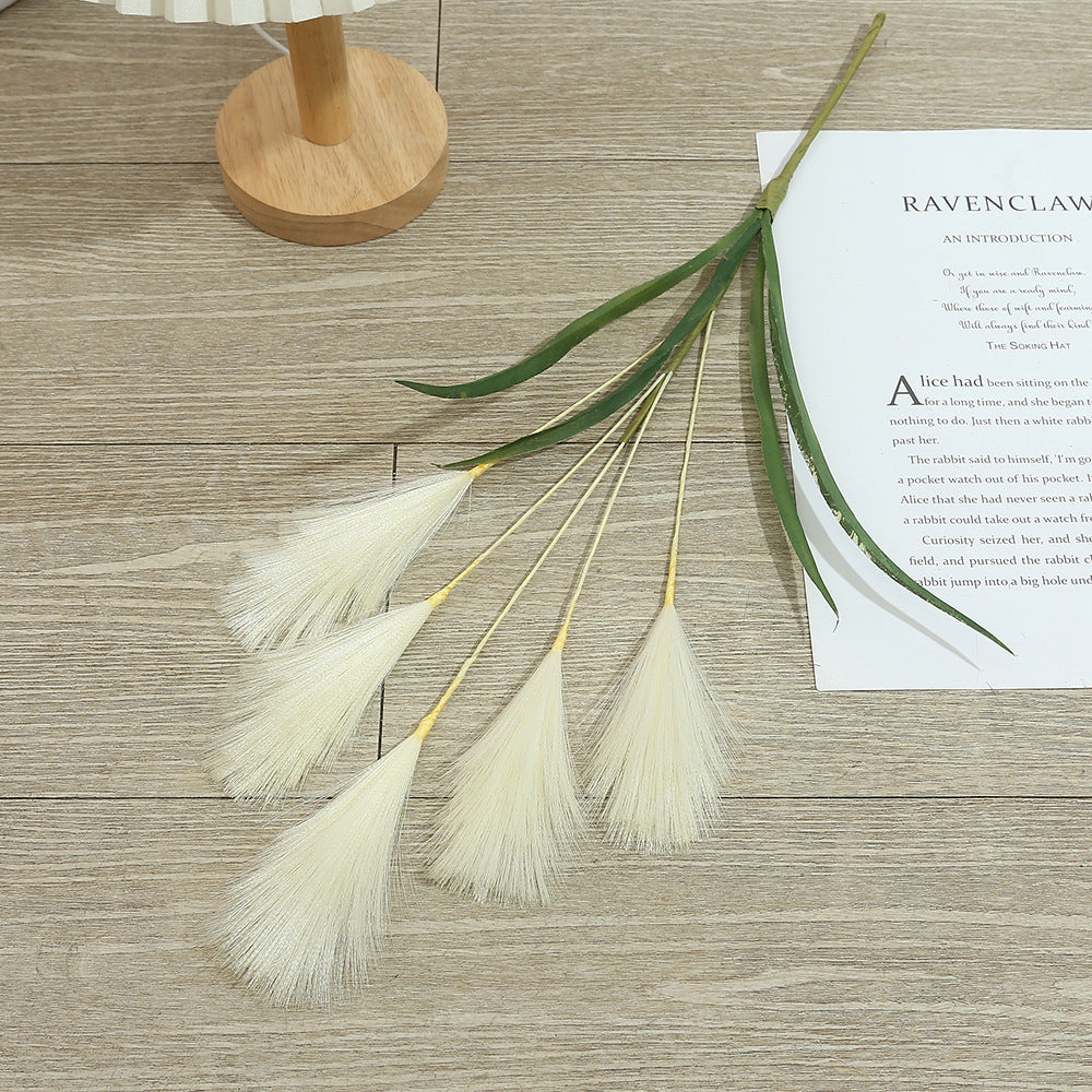50 cm künstliche Pampasgras-Deko, einzelne Stange, modern, für Hochzeit & Innenraum, 5 Verzweigungen