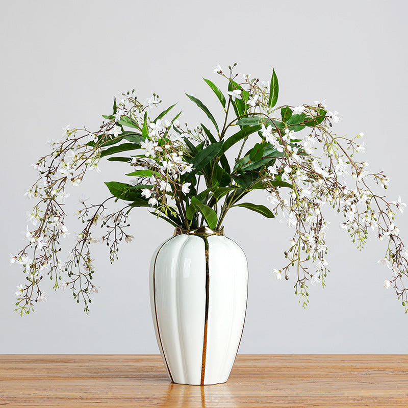 Künstliche Jasmin-Ranke, 120 cm Länge, aus seidenähnlichem Polyester, für Innenraumdekoration, Hochzeiten und Gewerberäume