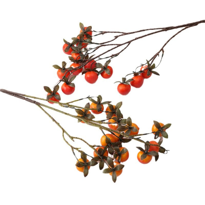 Künstliche Mini-Persimmon-Blüten, Busch mit 14 Blüten, 70 cm lang, aus Schaumstoff, für Hochzeiten, Hausdekoration und Außenbereich