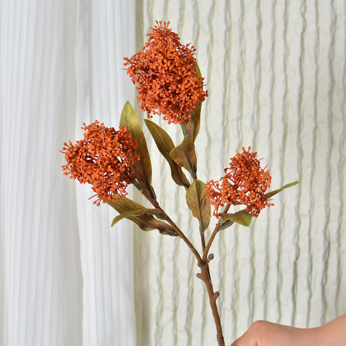 Einzelstiel Skimmia Frucht Kunstblume, 58 cm, Kunststoff, für Hochzeiten, Büro und Zuhause