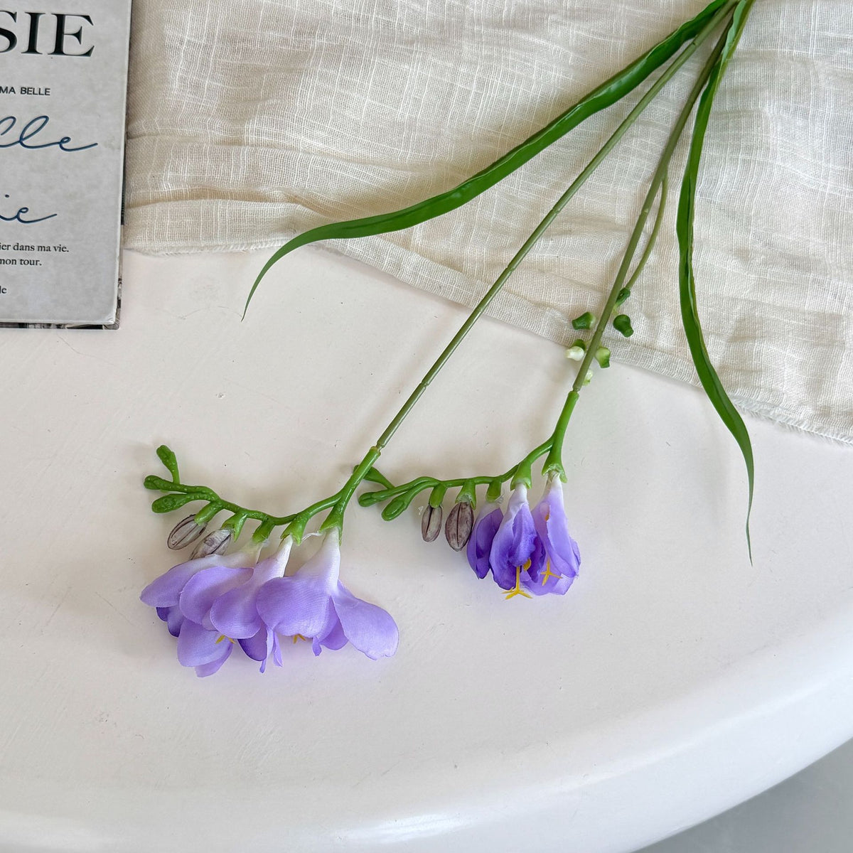 Künstliche Orchideen im Bush-Stil, 6 Blüten, 60 cm Höhe, aus Seidenstoff, für Hochzeiten und Innendekoration