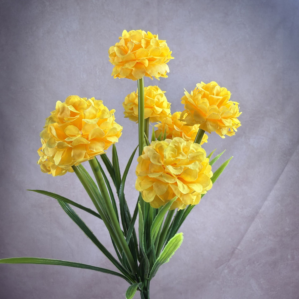 Künstliche Chrysanthemen Busch, 6 Blüten, 45 cm Höhe, PU Material, für Hochzeiten, Haushalt, Büros und Gewerberäume, moderne Deko