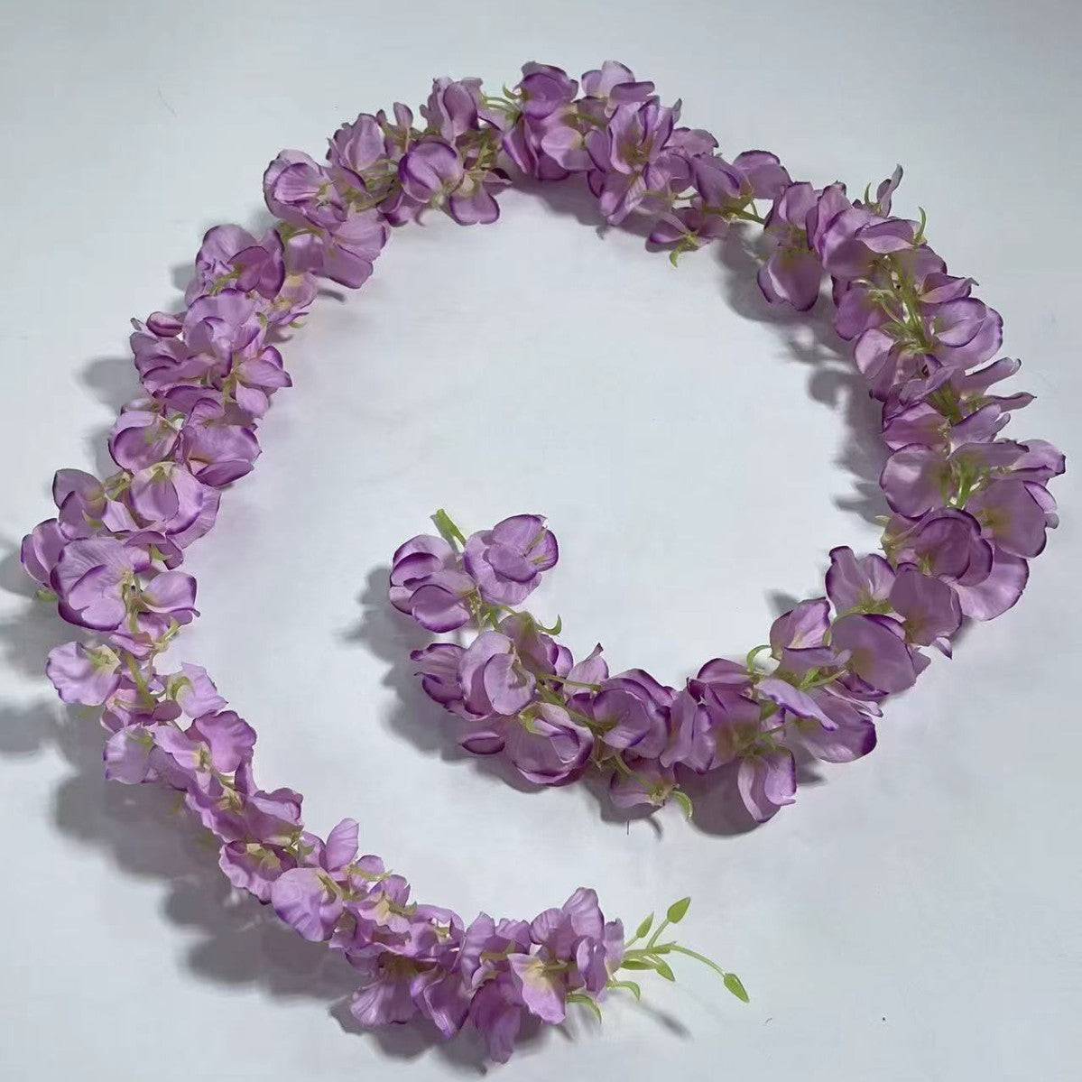 Künstliche Glyzinien-Girlande, 150 cm, Seidenstoff, 168 Blüten, für Hochzeit, Outdoor und Innenraum