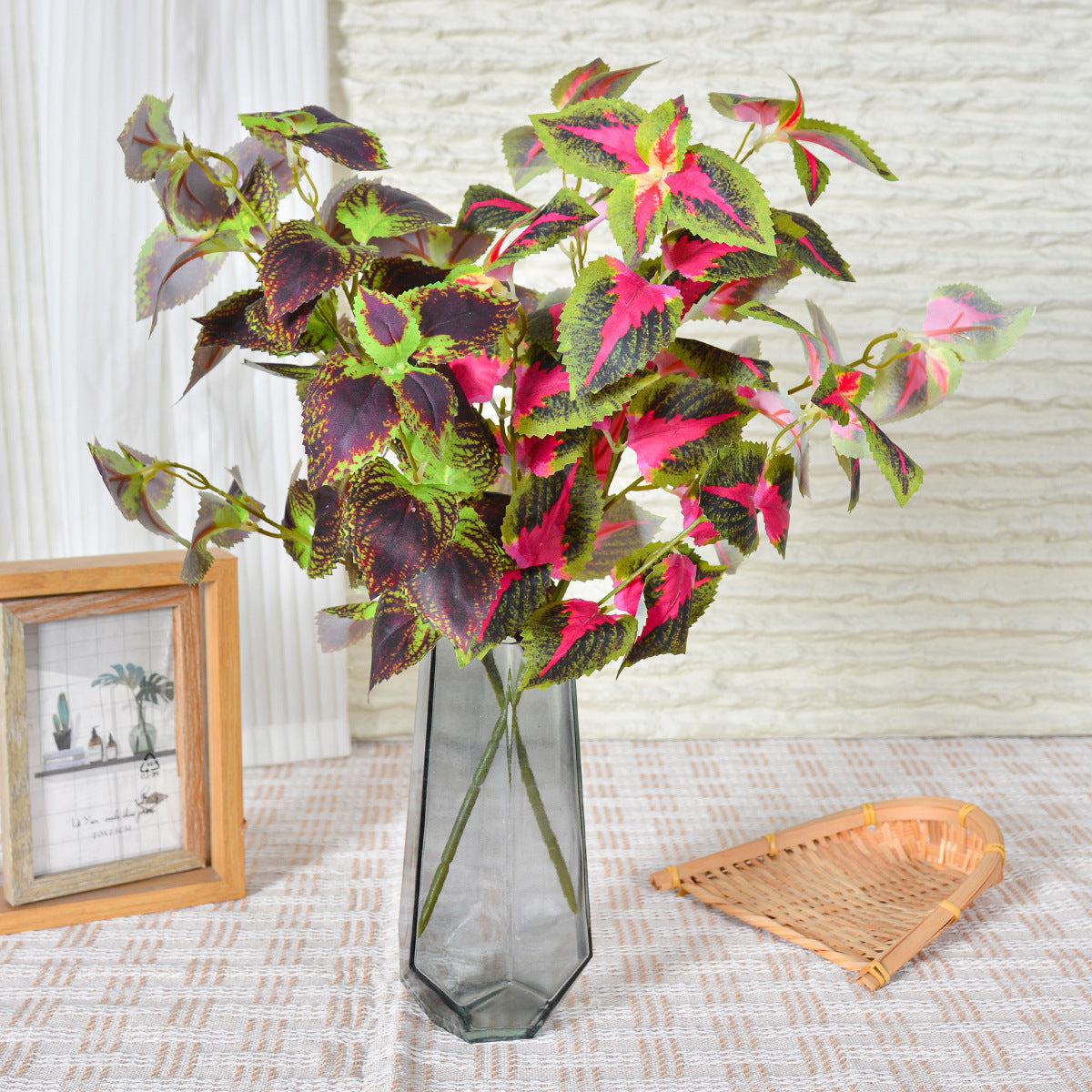 Künstliche Coleus-Pflanze, 45 cm, Buschform, für Innenraum, Hotel- und Schaufensterdekoration
