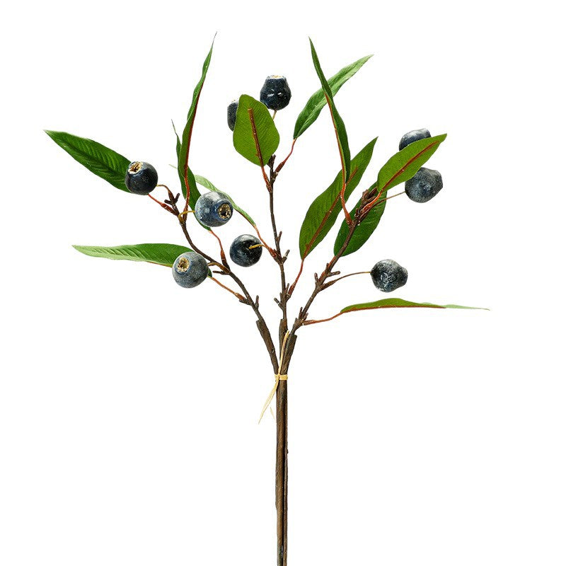 Künstlicher Obstbaum-Zweig mit Blättern, 45 cm, 9 Blätter, Buschform, für Hochzeiten, Innendekoration und kommerzielle Räume