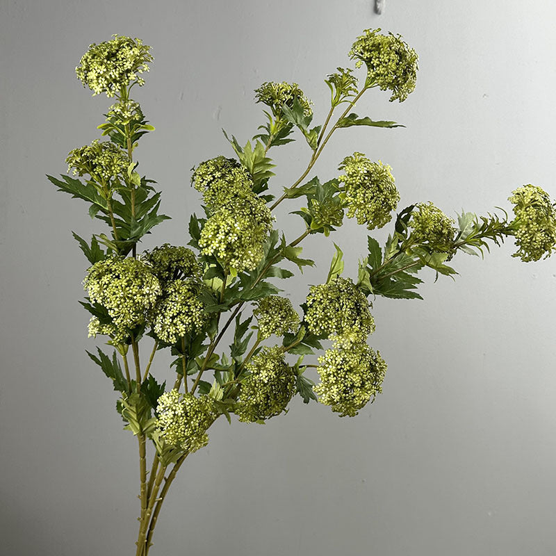 85 cm hochwertige Kunststoff-Hortensienbusch mit 6 Blüten, Schneeballhortensie, Deko für Hochzeit, Wohnung, Büro