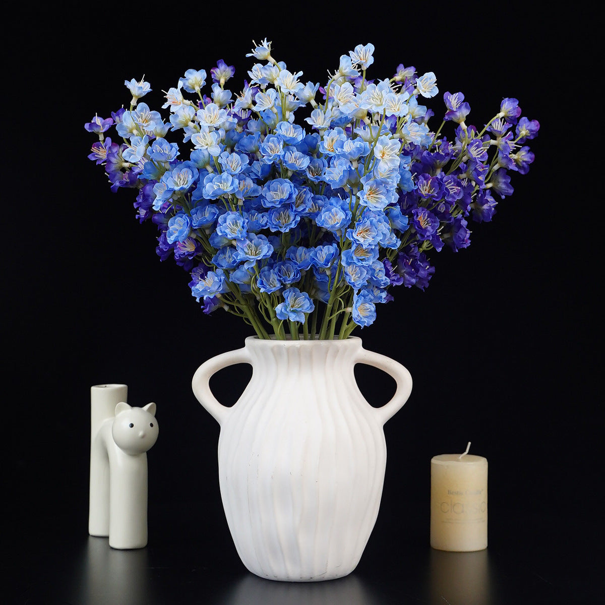 Künstliche Rittersporn-Blüte, einzelner Stiel mit 16 Blüten, 41 cm hoch, aus Seidenstoff, für Hochzeiten und Innendekoration