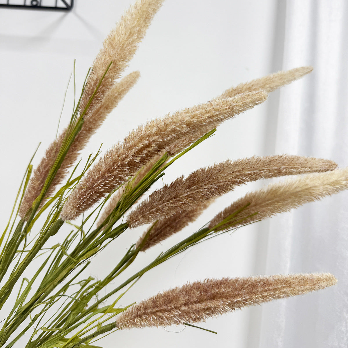 Künstliche Schilf- und Fuchsschwanzgräser, 3-Blüten-Busch, 90 cm, PE-Material, für Hochzeit, Wohnraum und Gewerbe