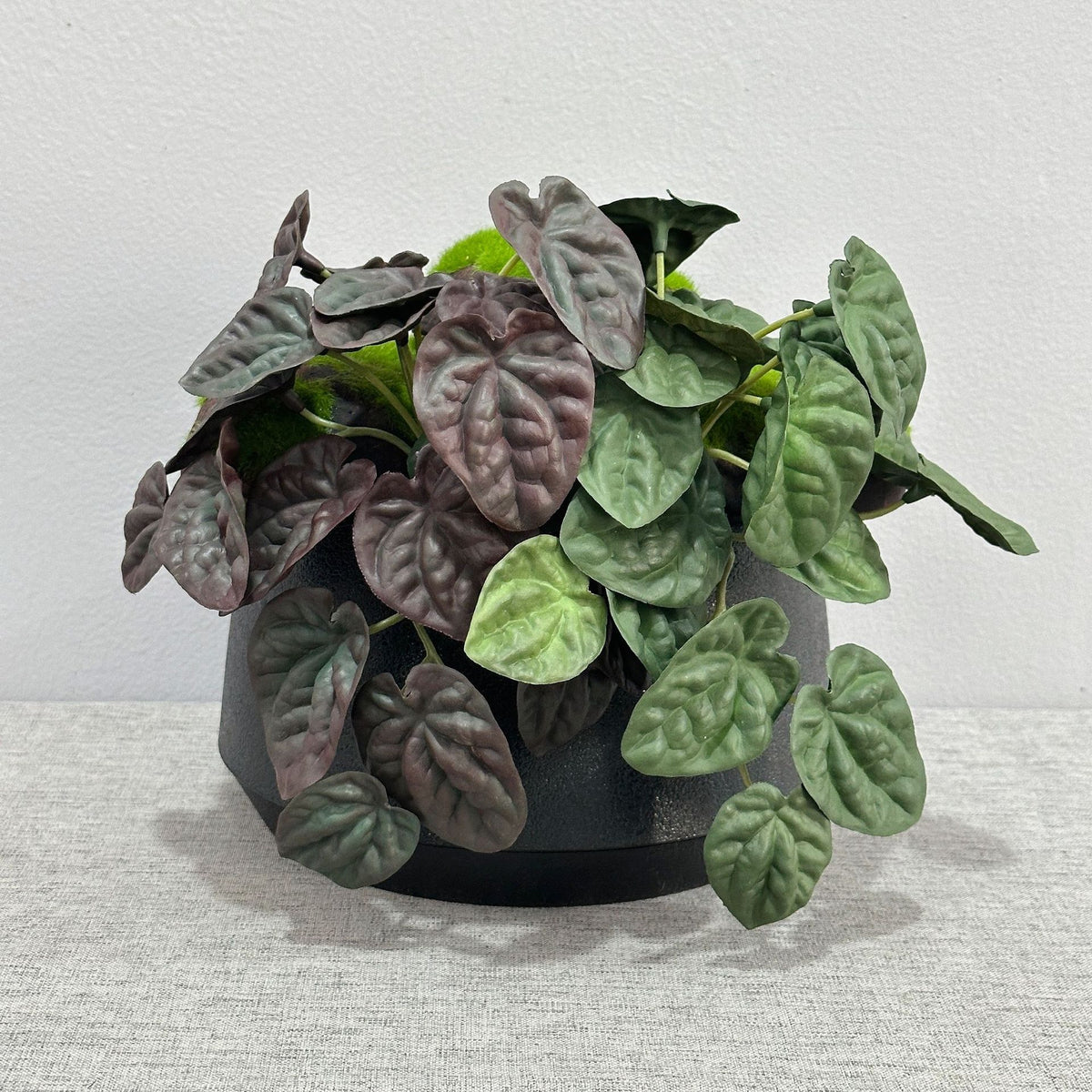 Künstliche Pfefferminzblatt-Pflanze Peperomia, 1 Büschel mit biegsamen Stielen, Kunststoff PE/PVC, für Wohnraum, Hotel und Hochzeit