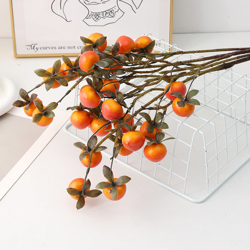 Künstliche Mini-Persimmon-Blüten, Busch mit 14 Blüten, 70 cm lang, aus Schaumstoff, für Hochzeiten, Hausdekoration und Außenbereich