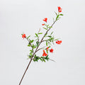Künstliche Granatapfelblüte, einzelner Stiel mit 13 Blüten, 80 cm hoch, aus Kunststoff, für Innendekoration