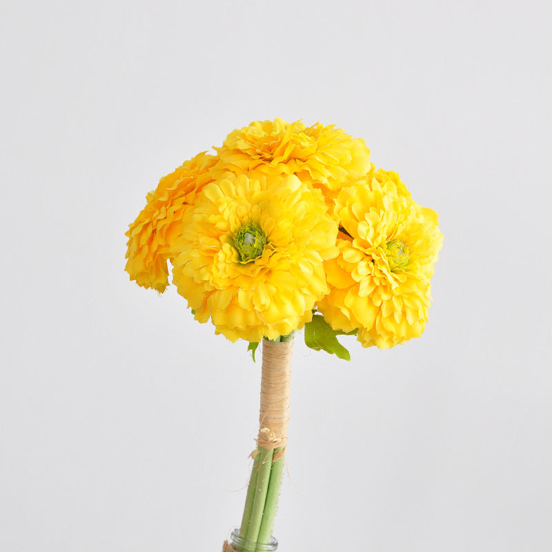 Künstliche Chrysanthemen-Blumenstrauß, 6 Blüten, 30 cm Höhe, aus Seidenstoff, für Zuhause und Gewerbe