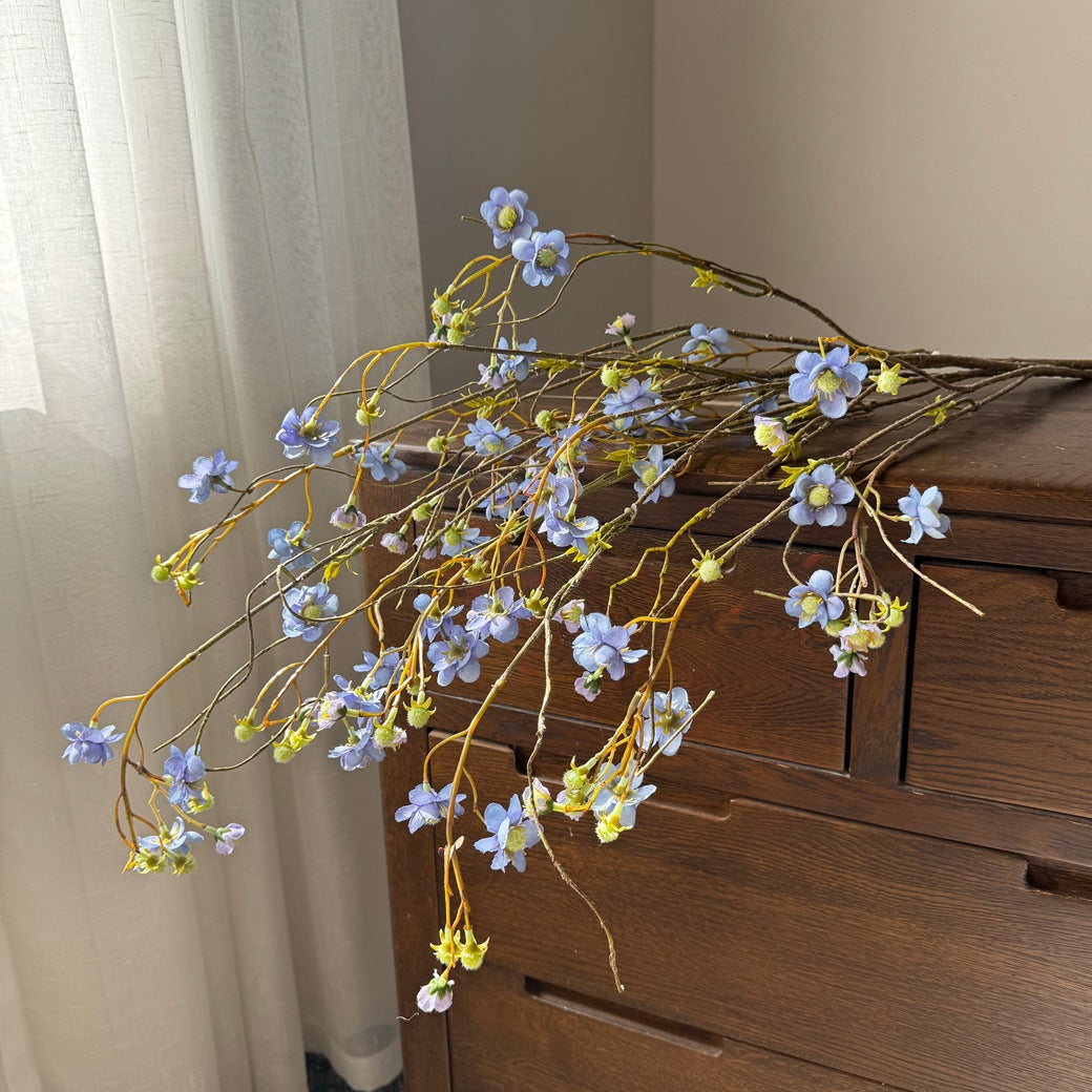 Künstliche Perlenmeer-Larkspur, 132 cm, Seidenstoff, Einzelstiel, für Hochzeiten, Außenbereich, Innendekoration