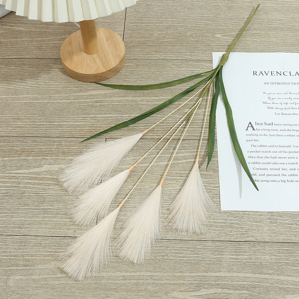 50 cm künstliche Pampasgras-Deko, einzelne Stange, modern, für Hochzeit & Innenraum, 5 Verzweigungen
