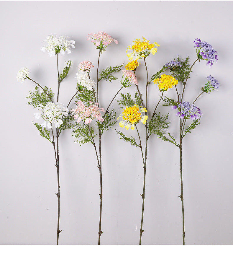 Künstliche Seidenblumen: 4-teilige Schneeballblüte & Löwenzahn, 96 cm, für Hochzeit, Dekoration, Inneraum, Einzelstiel, beugbar