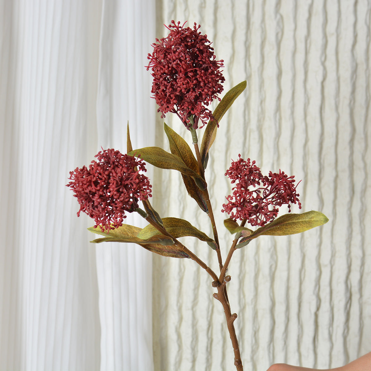 Einzelstiel Skimmia Frucht Kunstblume, 58 cm, Kunststoff, für Hochzeiten, Büro und Zuhause