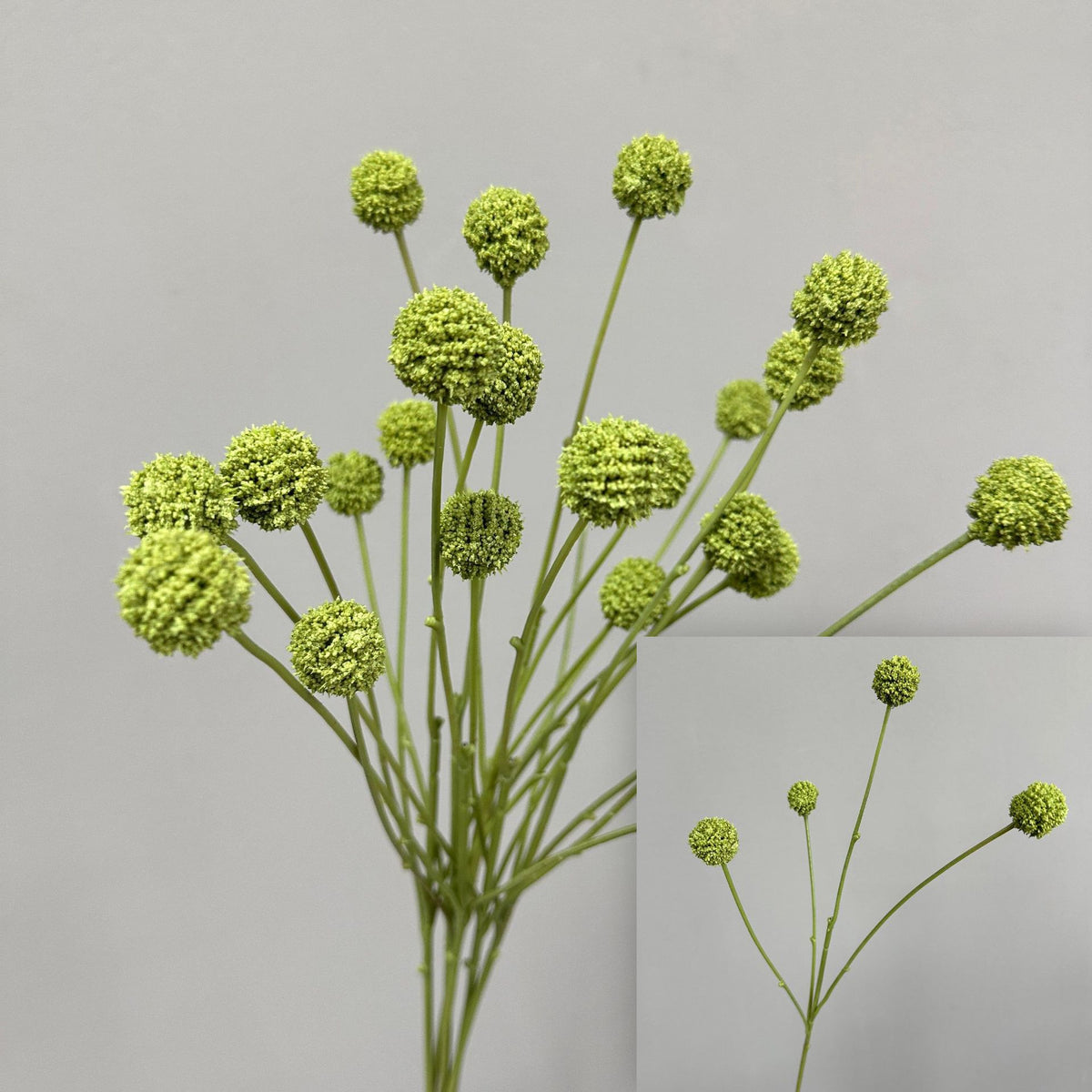 Kunstblume Craspedia (Goldkugel), Busch mit 4 Blütenköpfen, Kunststoff, für Hochzeit, Hotel und Wohnraum-Deko