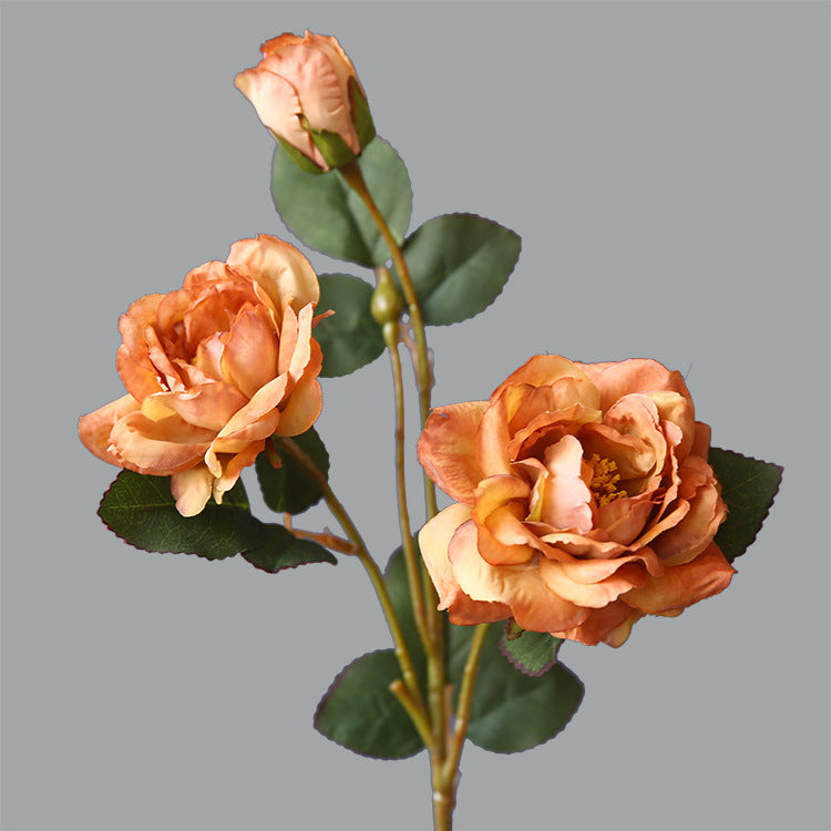 Künstliche Pfingstrose Seidenblume, 53 cm, 3 Blüten, retro ländlich, für Hochzeit Dekoration Shop Fensterbank
